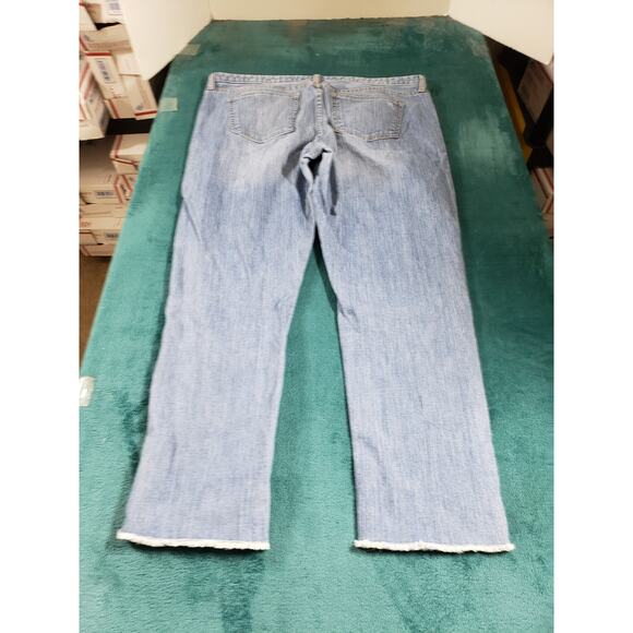 Mossimo Jeans Size 14 Womens Blue Stretch Denim Pants Mid Rise Boyfriend Crop - Picture 9 of 11